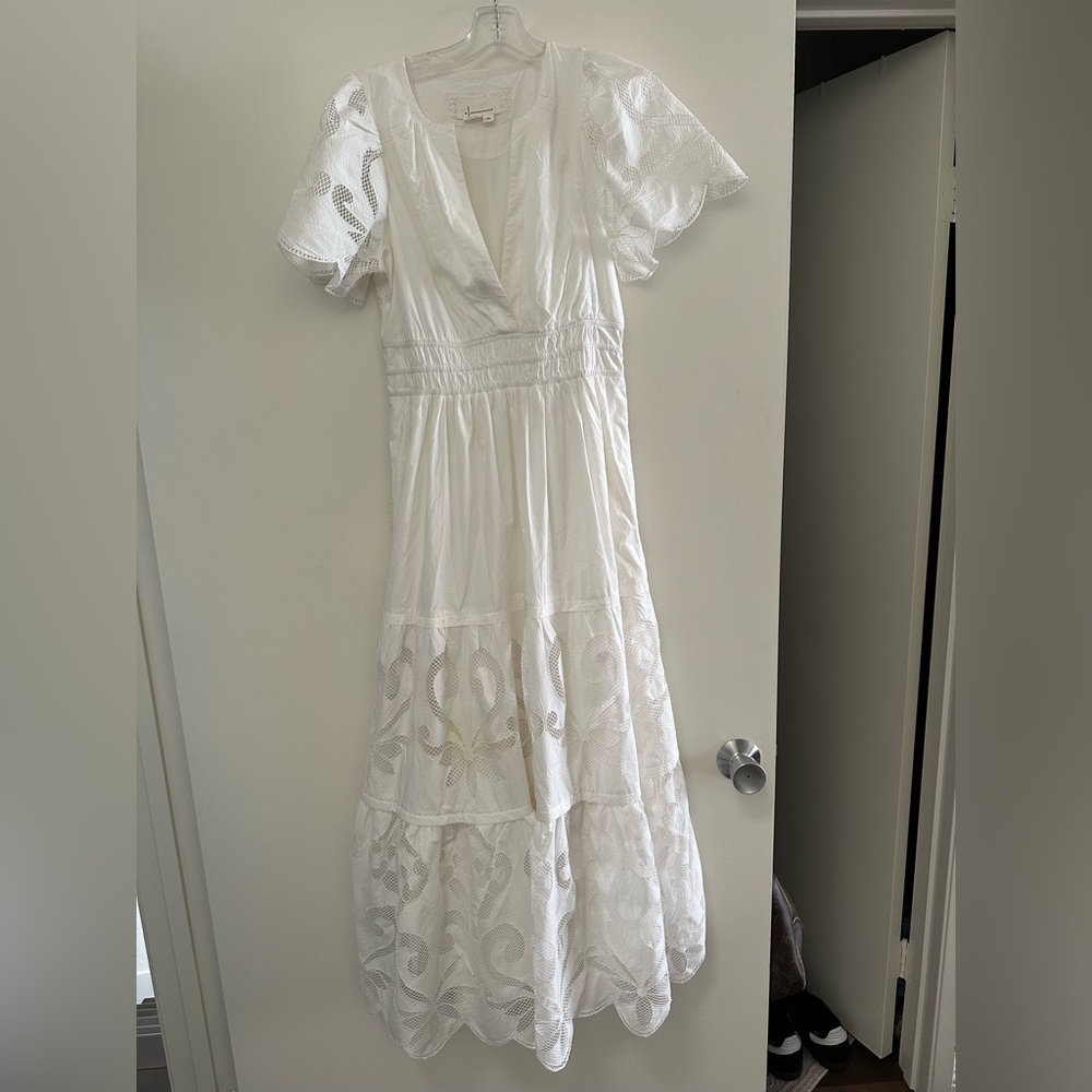 Anthropologie White Eyelet Somerset Dress